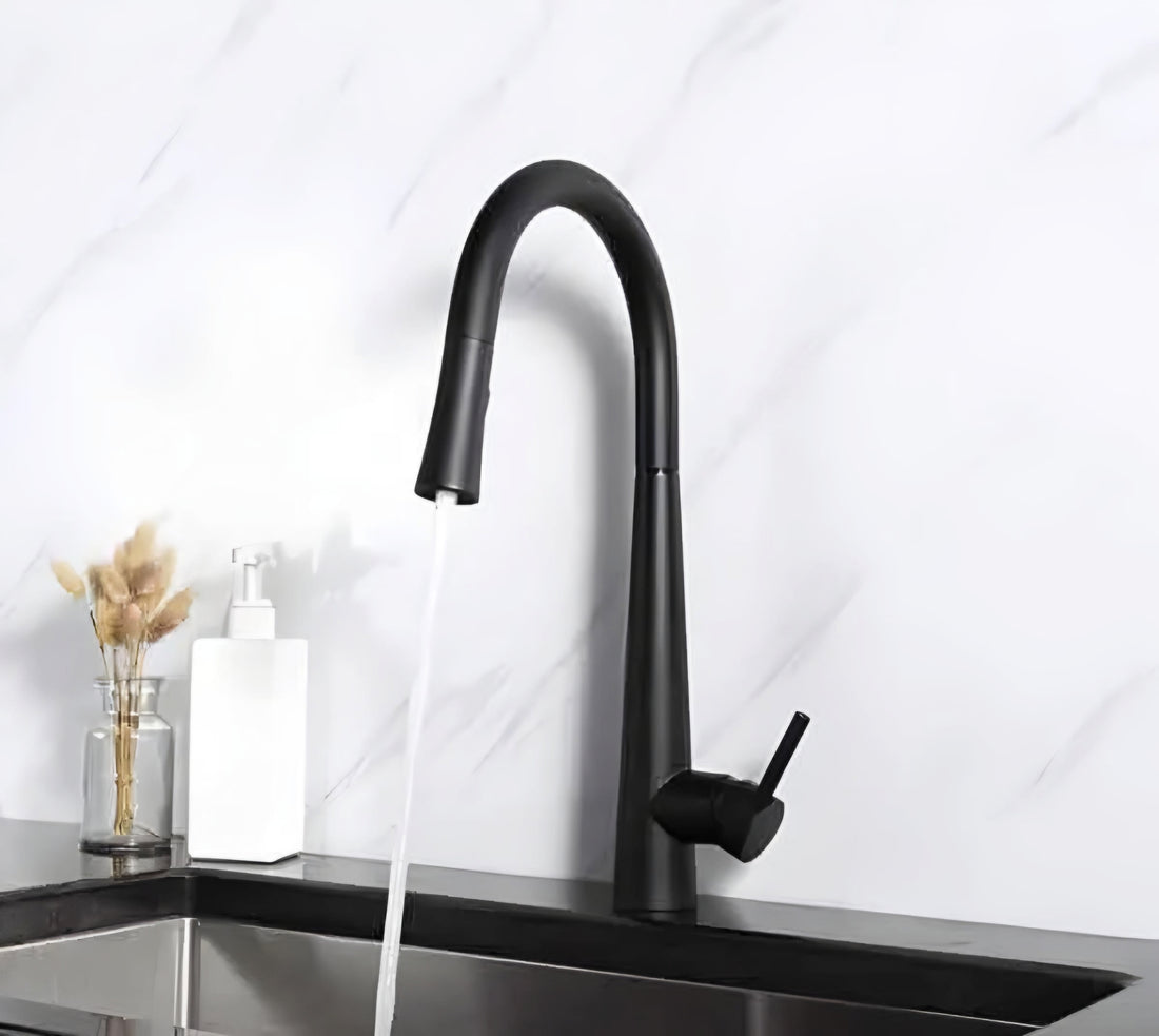 Euro Pullout Kitchen Tap Black SS - 8603H
