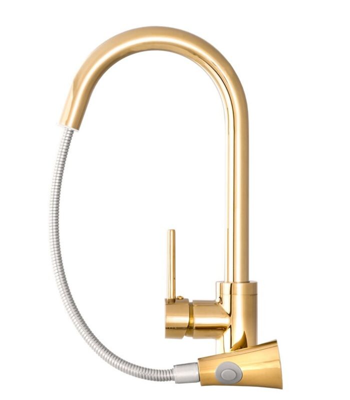 Euro SS Gold Pullout Sink Tap- 8581