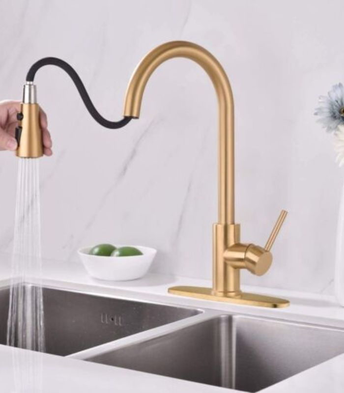 Euro SS Gold Pullout Sink Tap - 5353