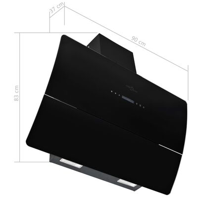 Kinda 90cm Black Range Hood with Motion & Voice Control