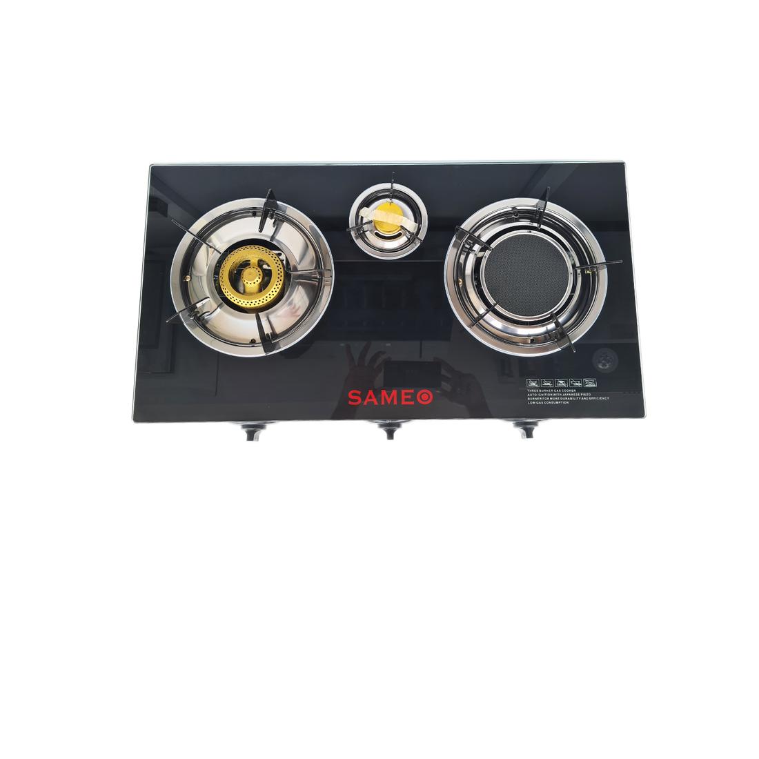 Sameo 3 Burner Infrared Gas Cooker Glasstop