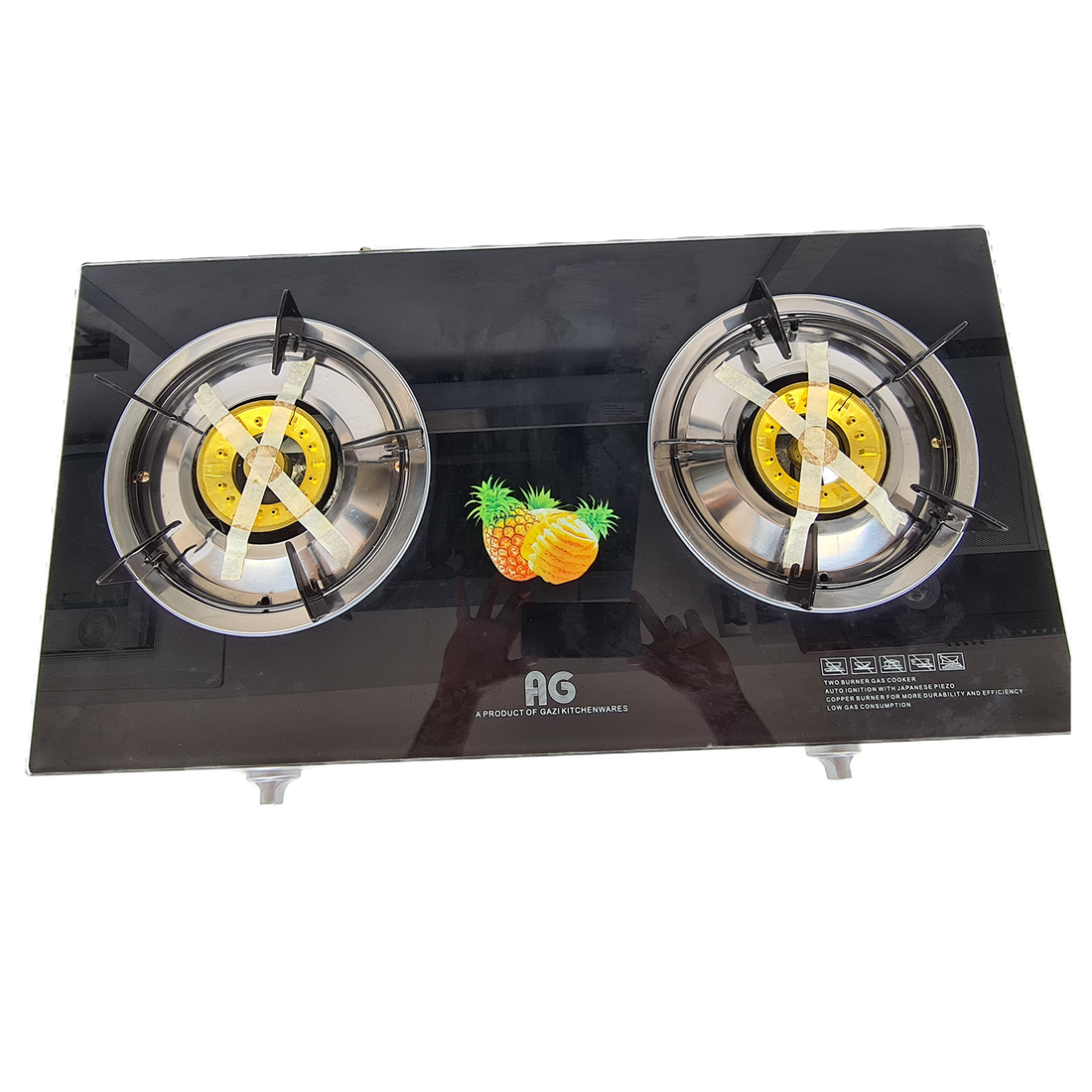 AG 2 Burner Glasstop Gas Cooker