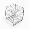 Metal storage cage with multiple compartments on a white background