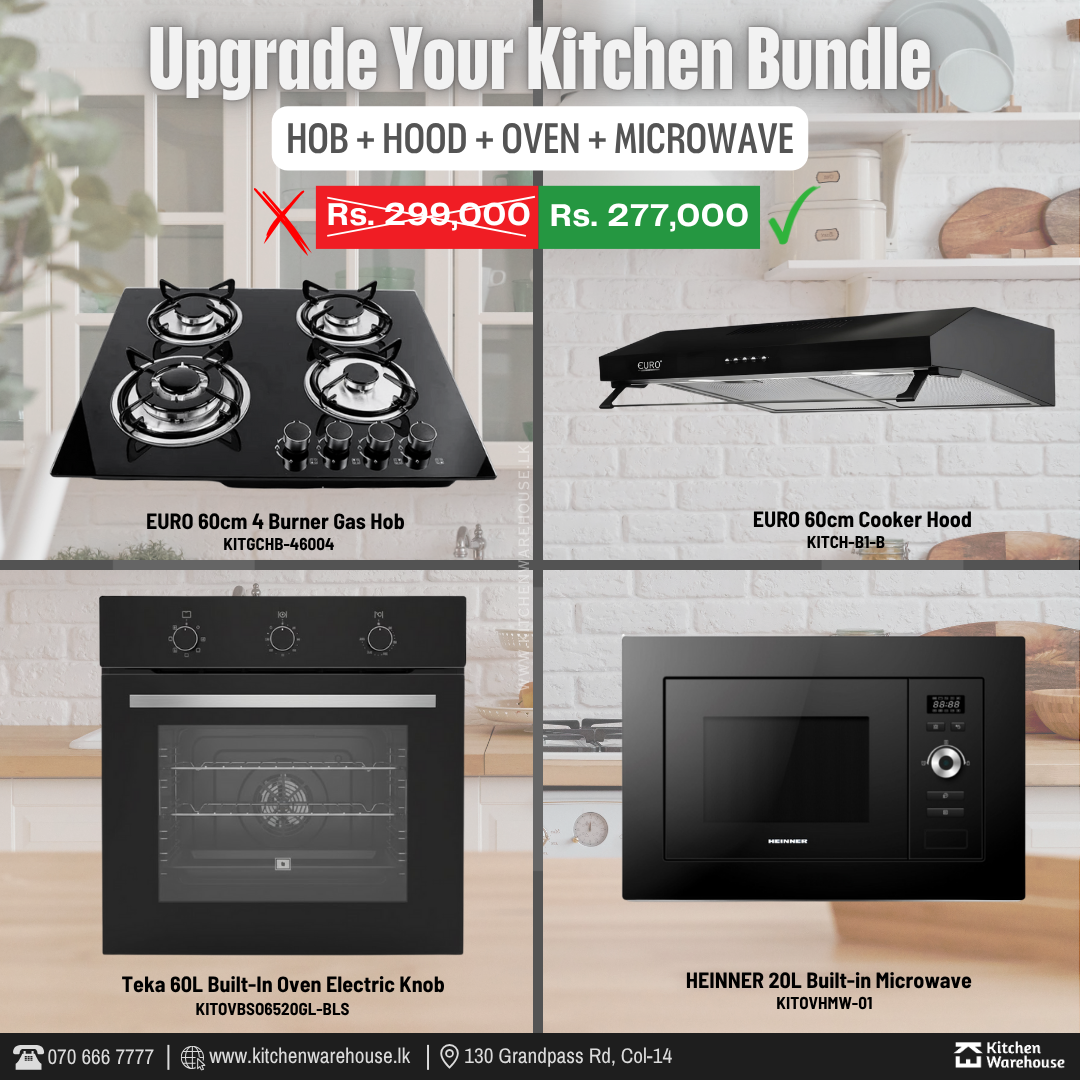 All Black Built-In Kitchen Pack – Hob, Hood, Oven & Microwave