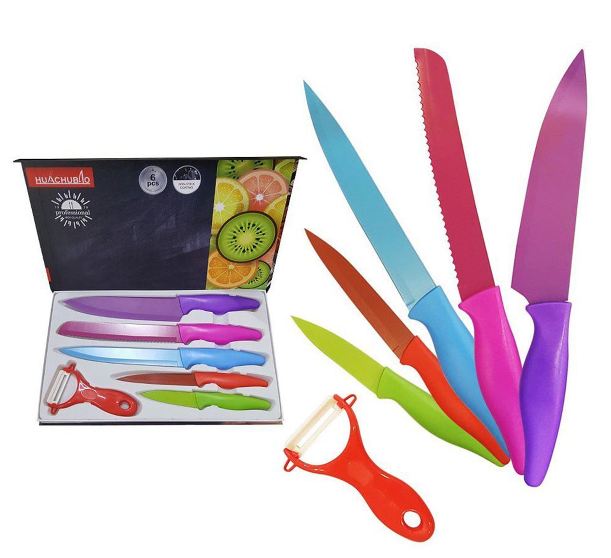6 Pc SS Multicolored Knife Set