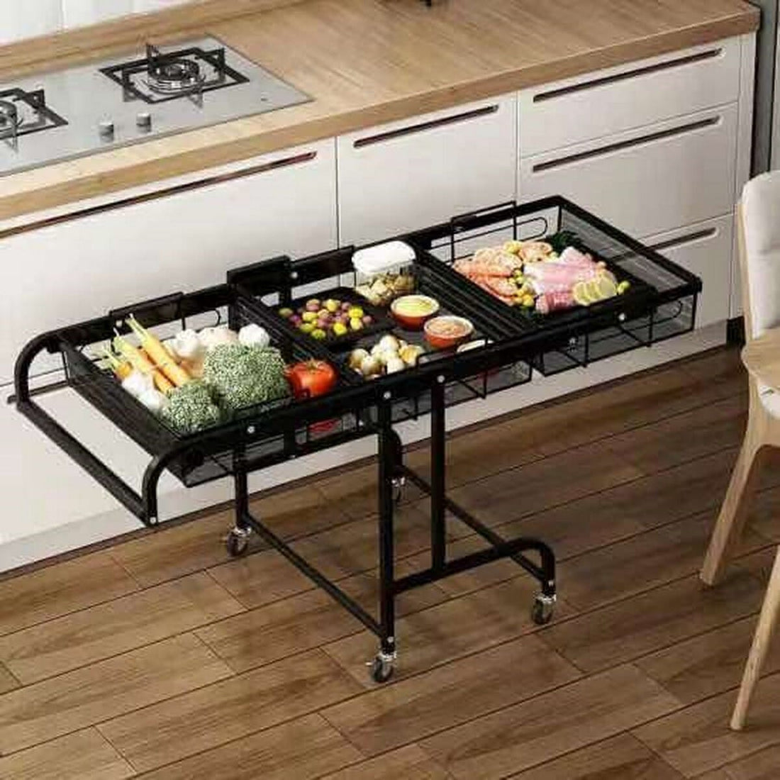 3 Tier Adjustable Kitchen Trolley