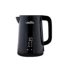 A black electric kettle with a digital display and a gooseneck spout, branded 'Amarun'.