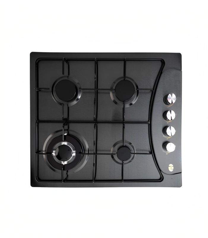 Asian 60cm 4 Burner Black SS Cooker Hob