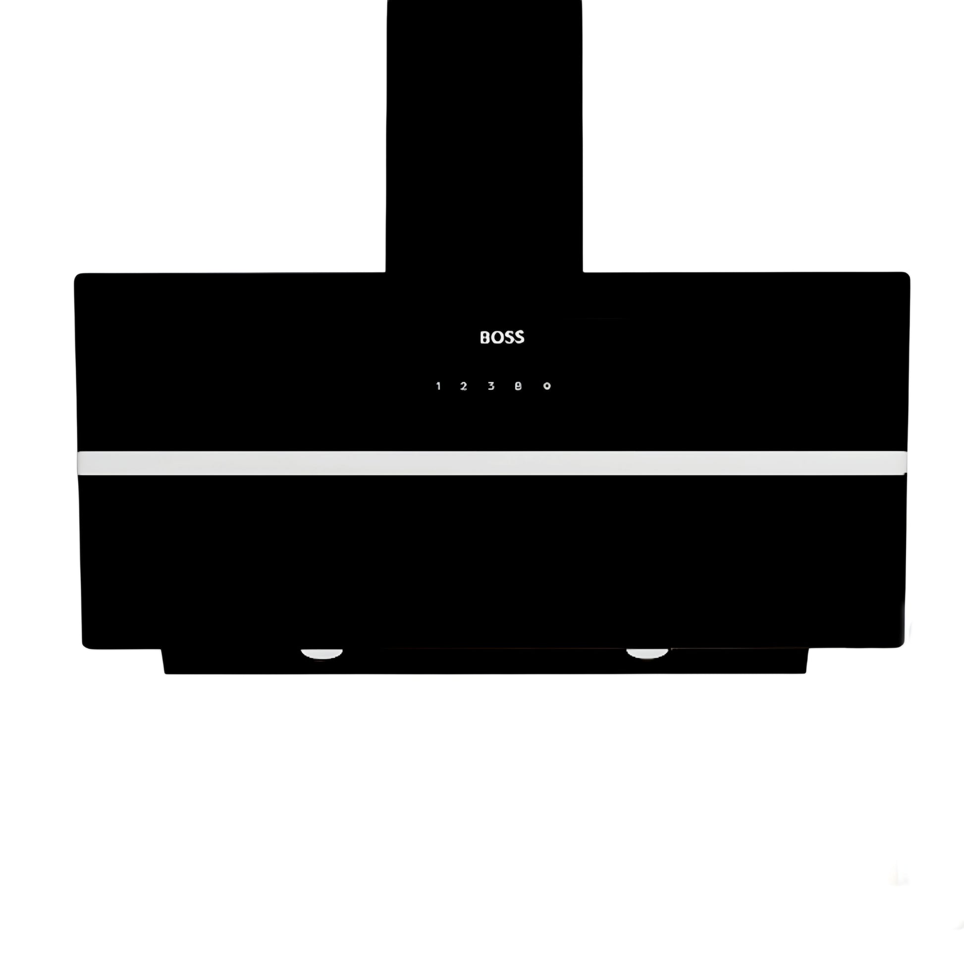 Boss 90cm Range Hood Black Glass