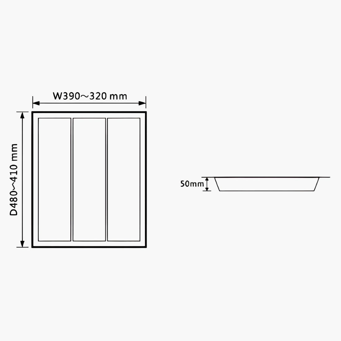 Custom Fit Cutlery Tray Grey - 450B