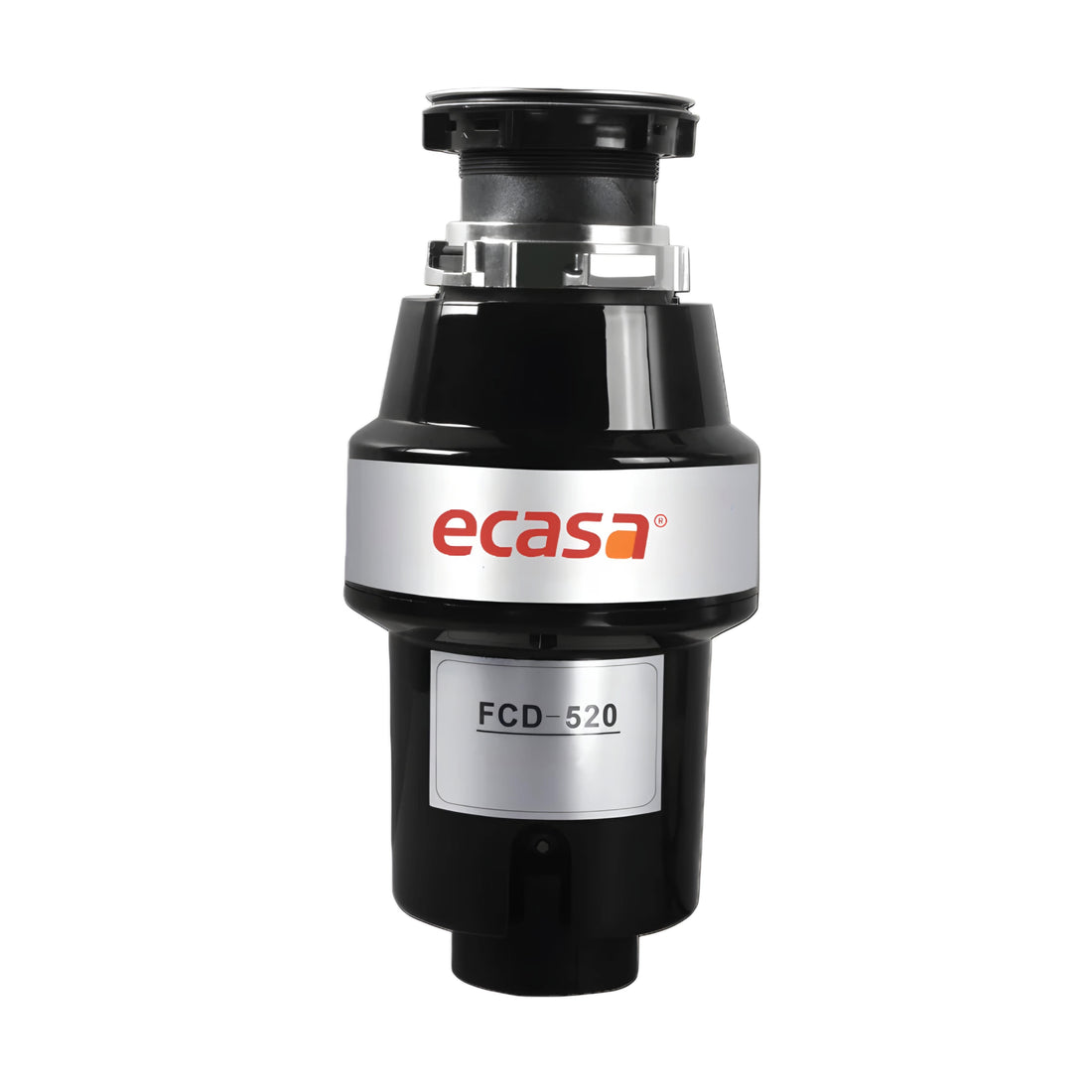 ECASA Food Waste Disposer FCD-520, primarily black in color with a visible brand label on the side.