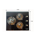 Euro 60cm 3 Burner Tempered Glass Cooktop GH