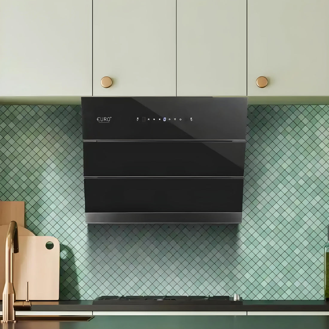 Euro 60cm Black Range Hood with Motion Control