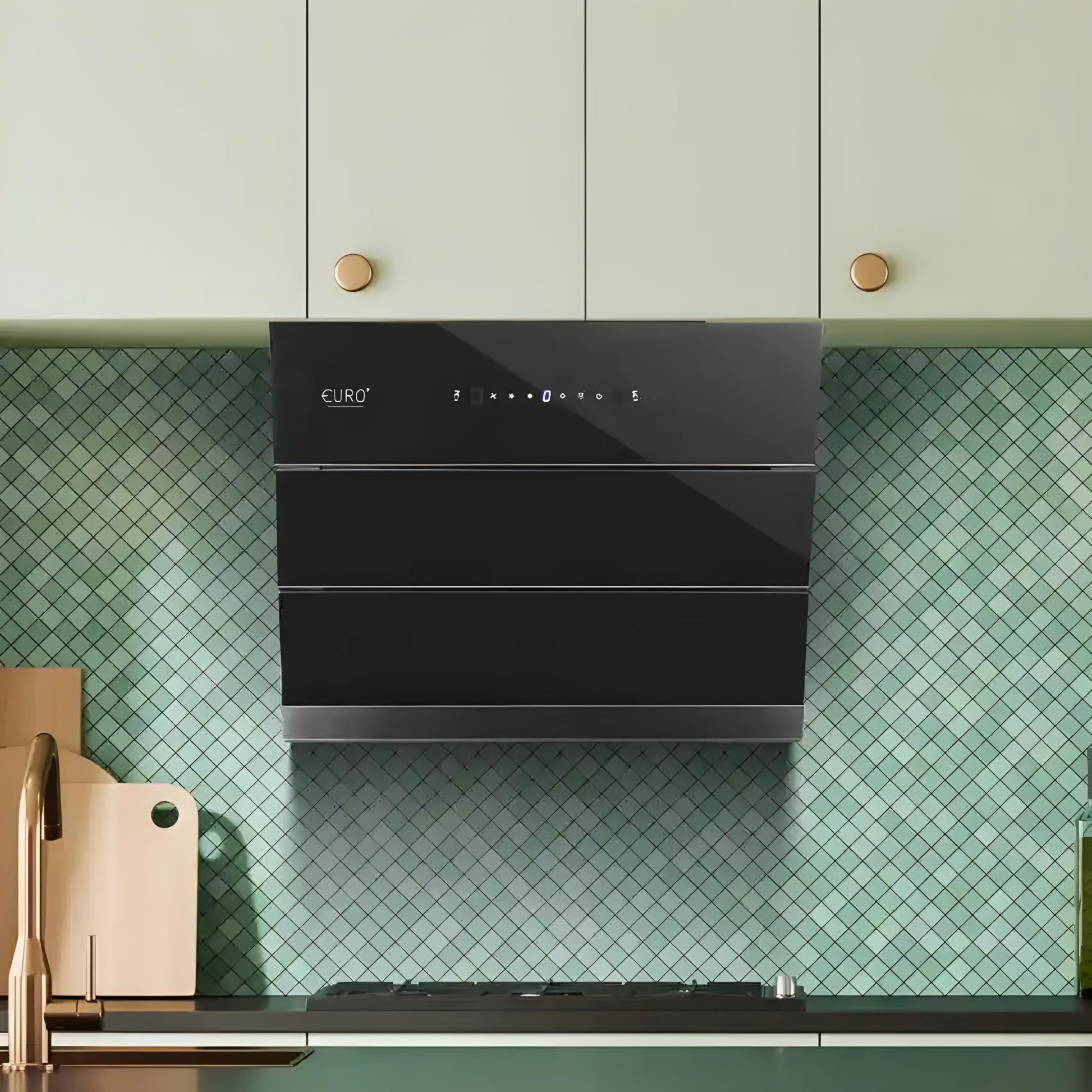 Euro 60cm Black Range Hood with Motion Control