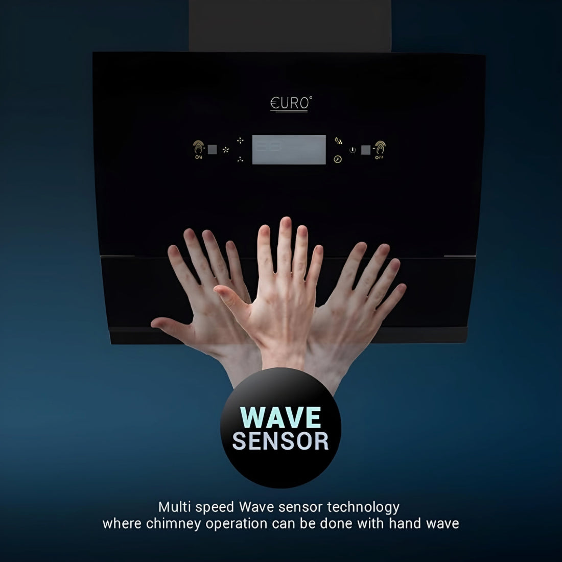 Euro 60cm Glass Curve Range Hood Motion & Voice Control