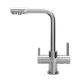 Euro Dual-Handle Matte Stainless Steel Mixer Tap
