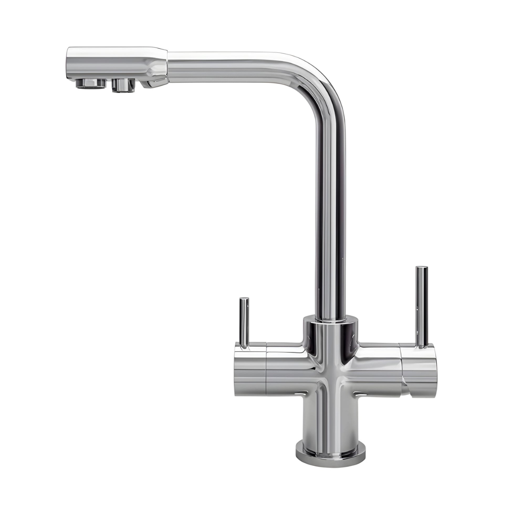 Euro Dual-Handle Matte Stainless Steel Mixer Tap
