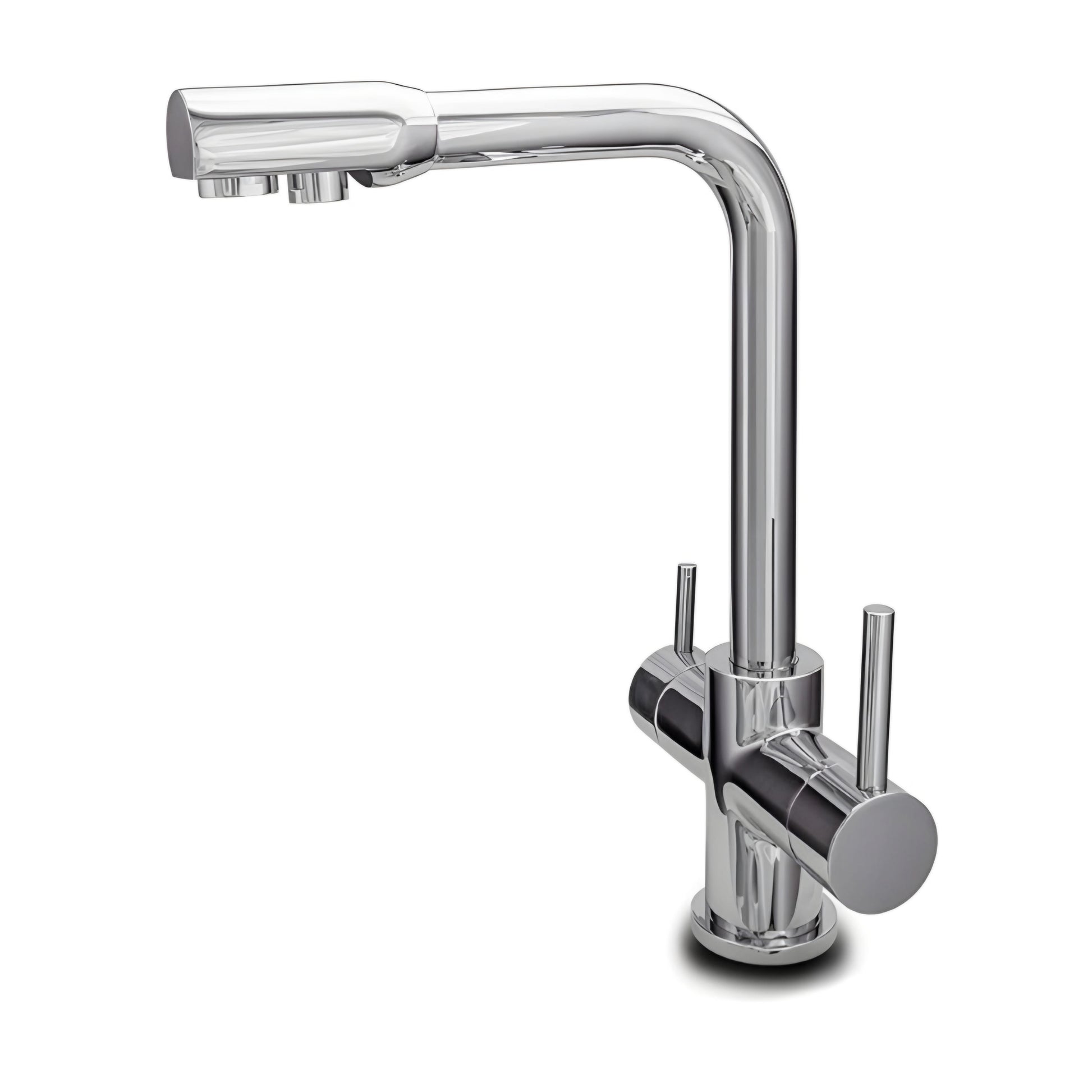 Euro Dual-Handle Matte Stainless Steel Mixer Tap