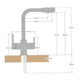 Euro Dual-Handle Matte Stainless Steel Mixer Tap