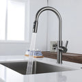 Euro Gunmetal Grey Pullout Stainless Steel Kitchen Mixer Tap
