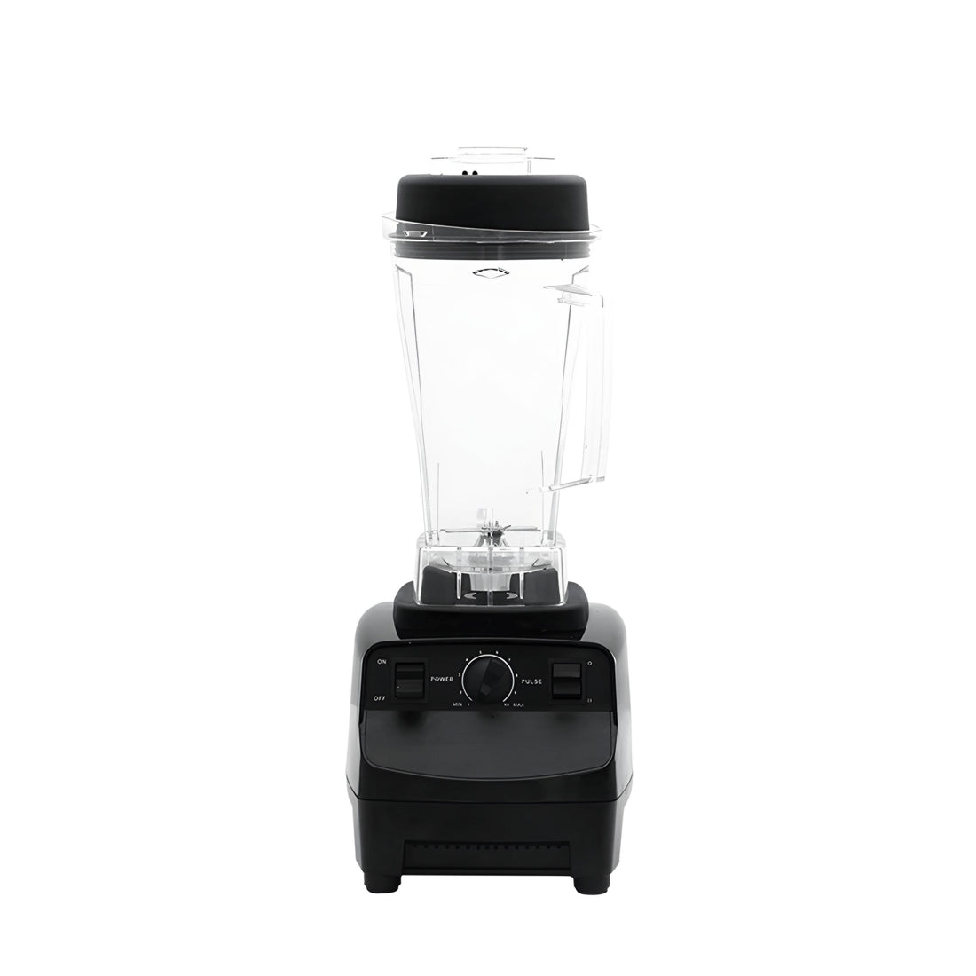 A black Euro high-speed blender with a clear container, displayed against a plain background.