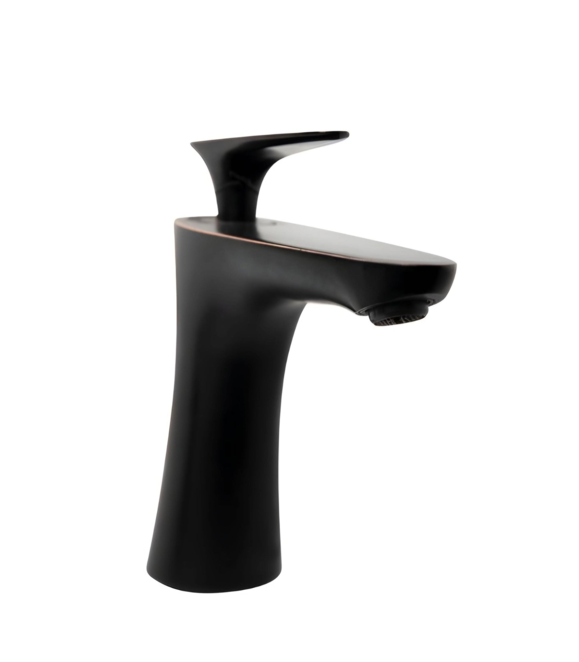 A matte black mixer tap with a contemporary design, featuring a smooth lever and a sleek matt finish.