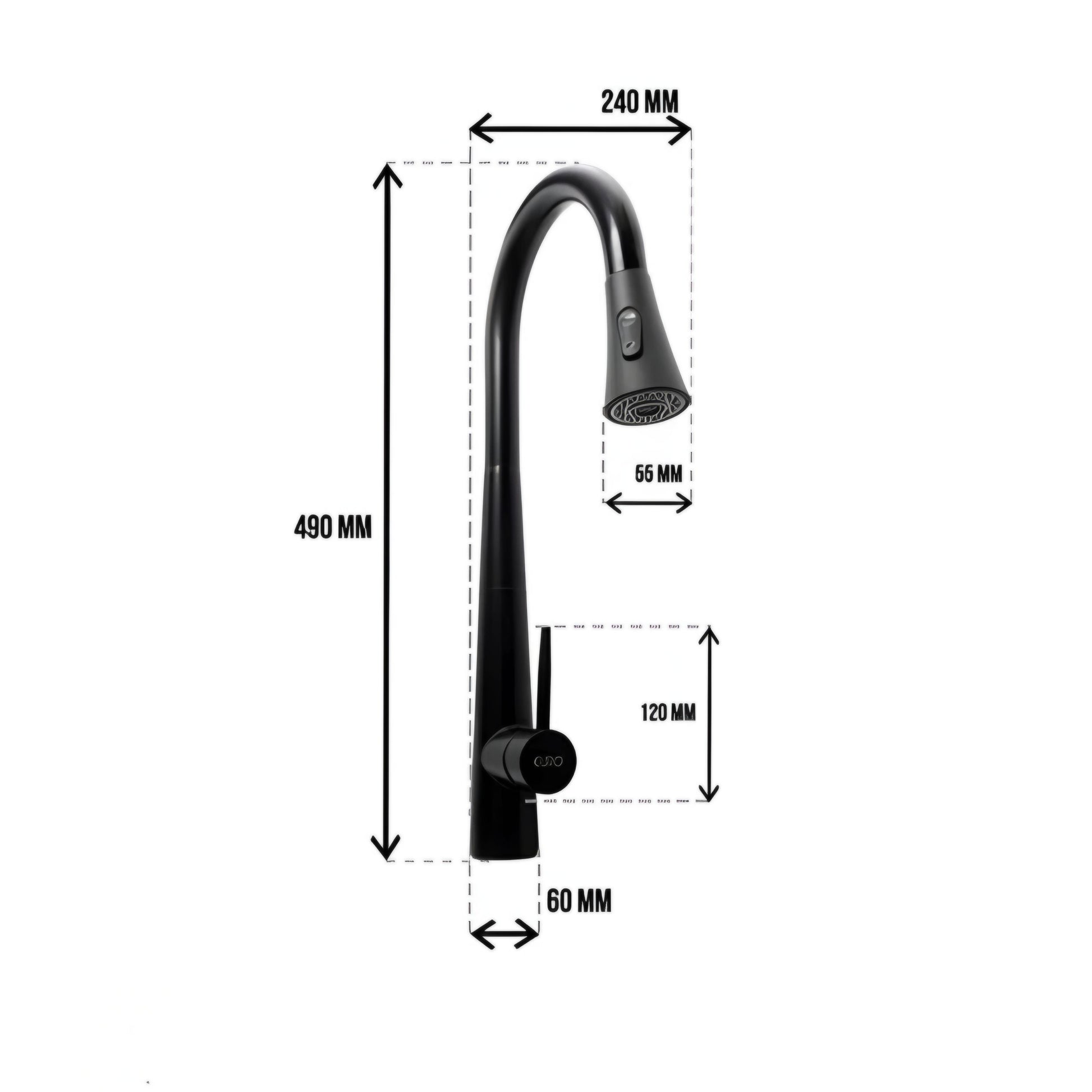 Euro Pullout Kitchen Tap Black SS