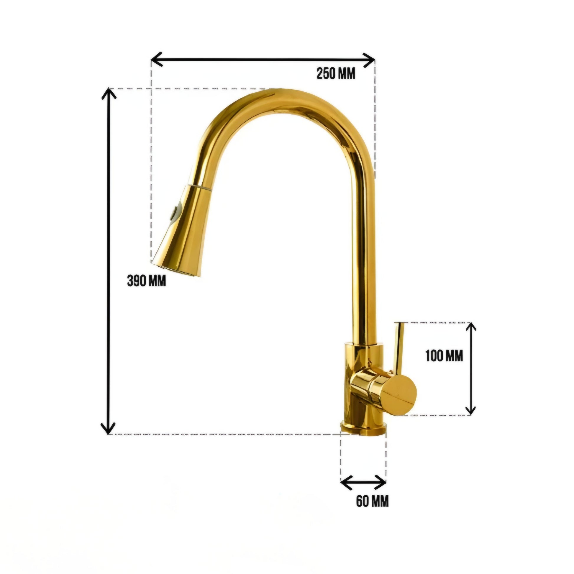 Euro SS Gold Pullout Sink Tap