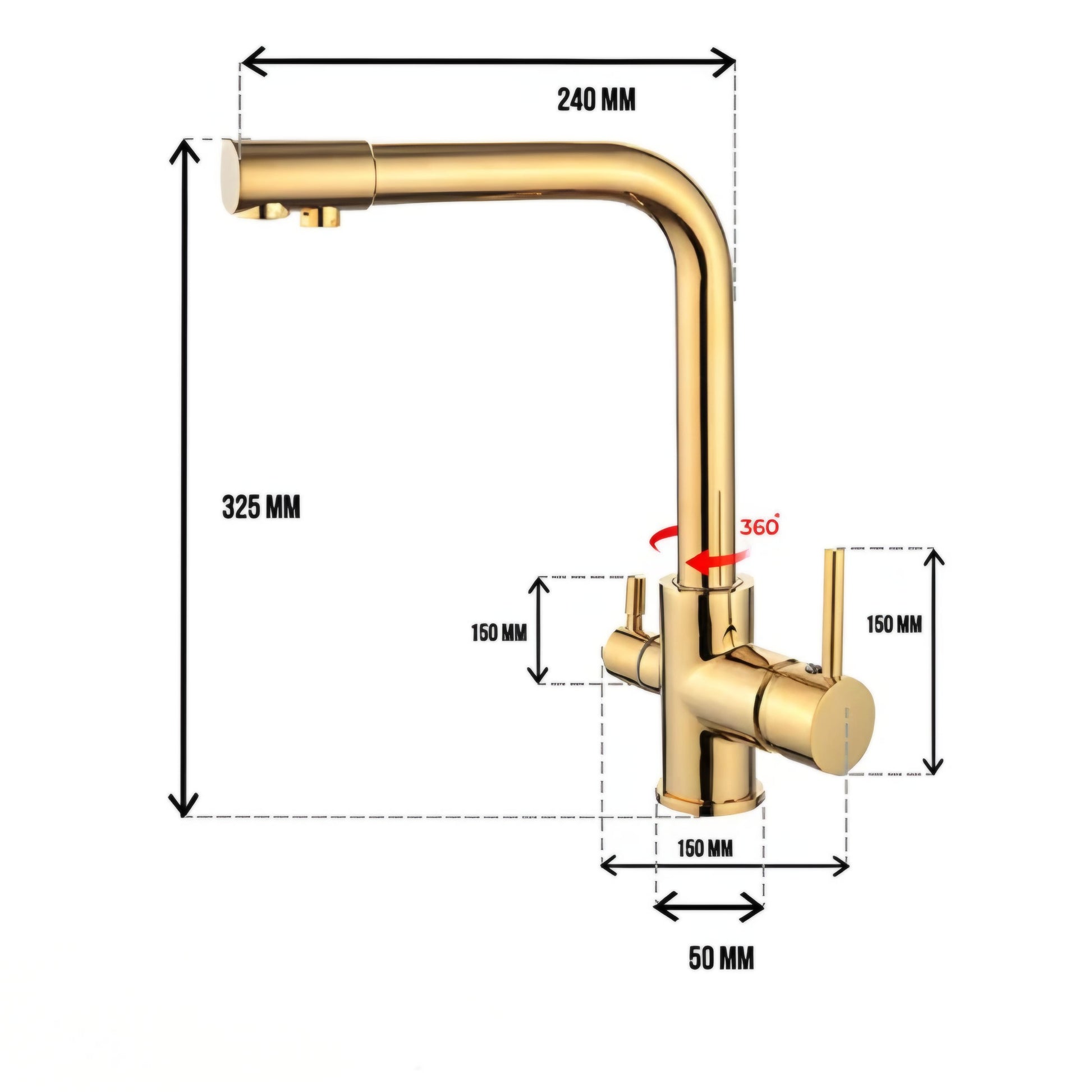 Euro SS Gold Sink Tap