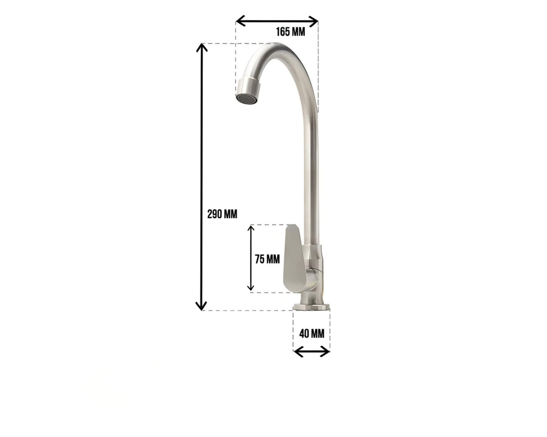 Euro Swivel Kitchen Tap Silver SS 