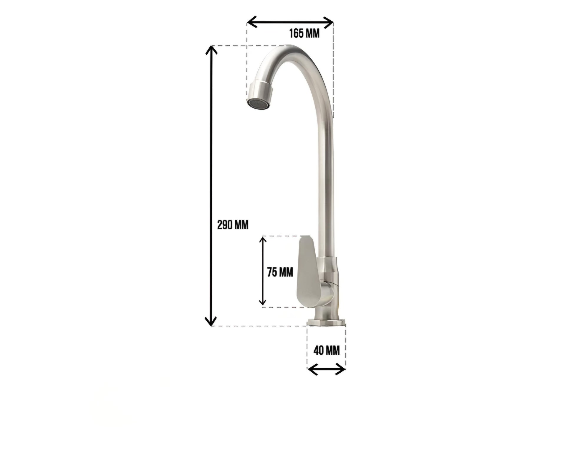 Euro Swivel Kitchen Tap Silver SS 