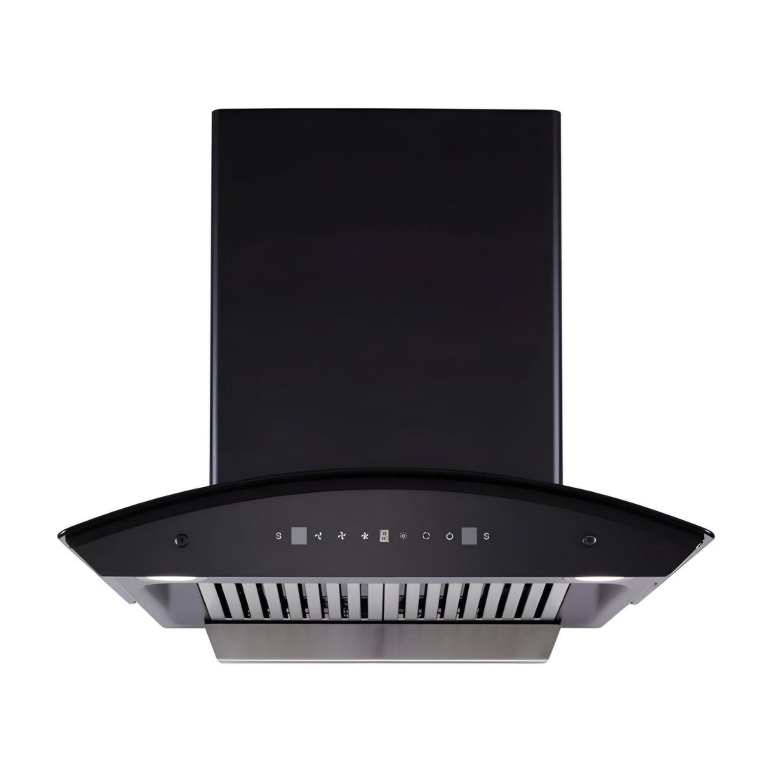 Glare 60cm Range Hood Black Glass