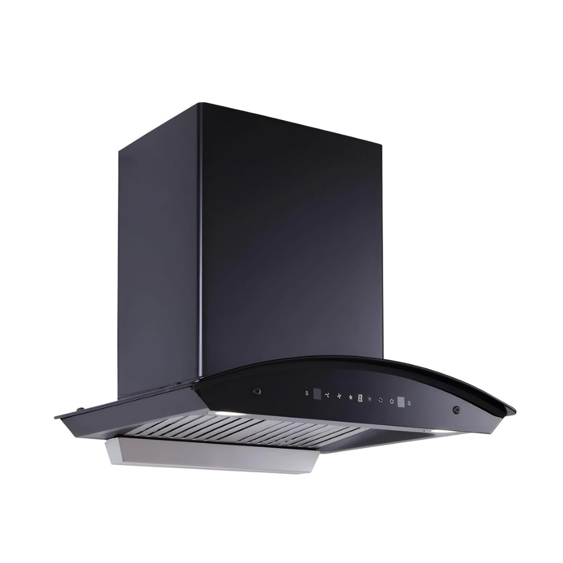 Glare 60cm Range Hood Black Glass