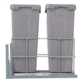 Grey Slide Out Double Waste Bin With Lid 5