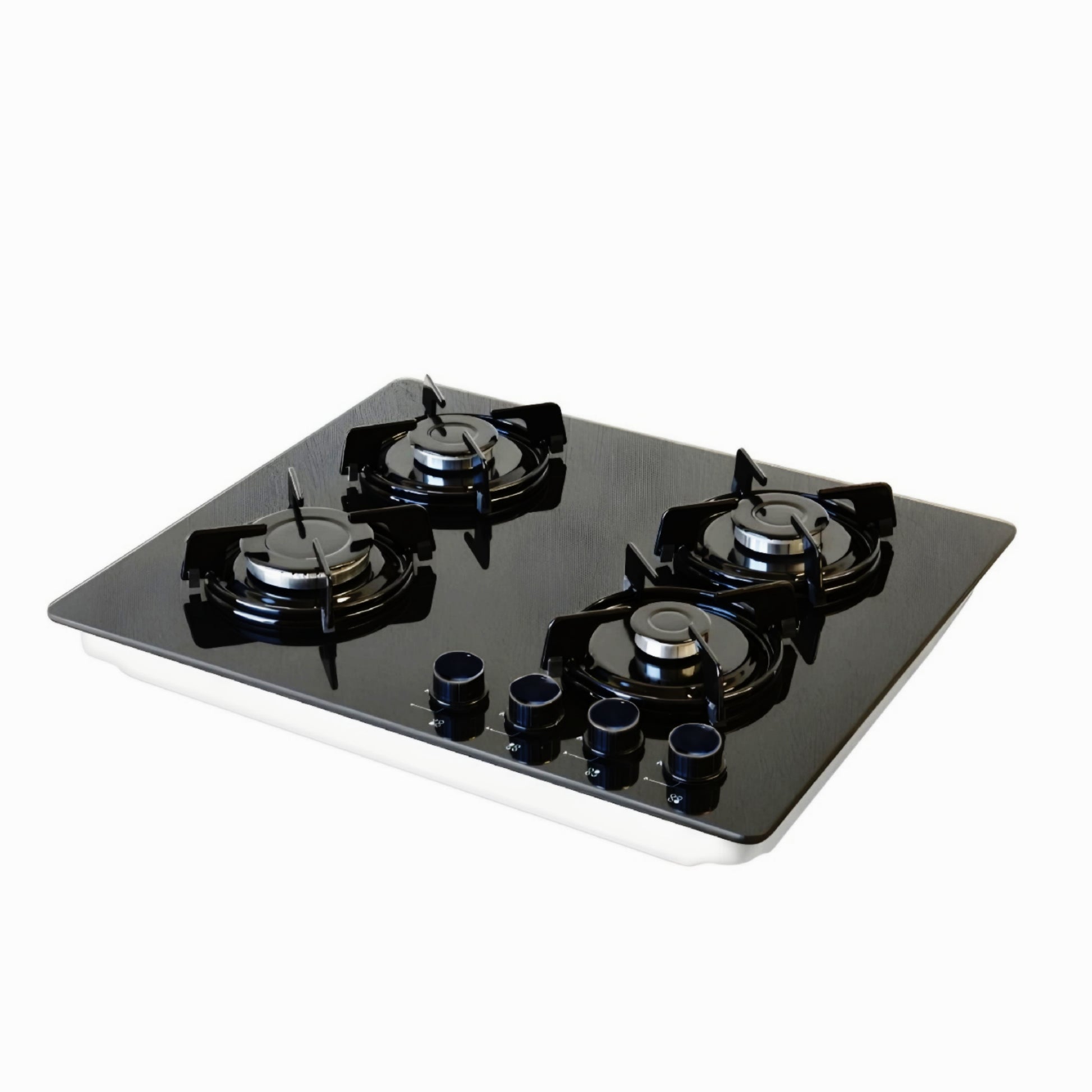 HOVAR ITALY 60cm 4 Burner Tempered Glass Black Gas Cooker