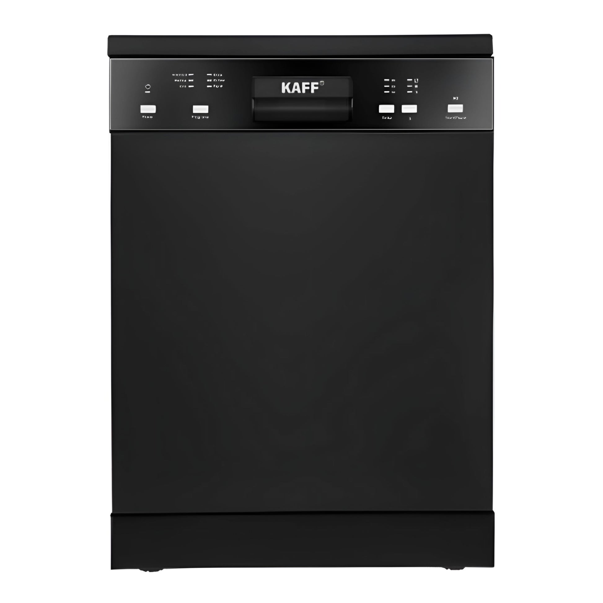 A black KAFF Automatic Dishwasher with a LED display and electronic key control panel.