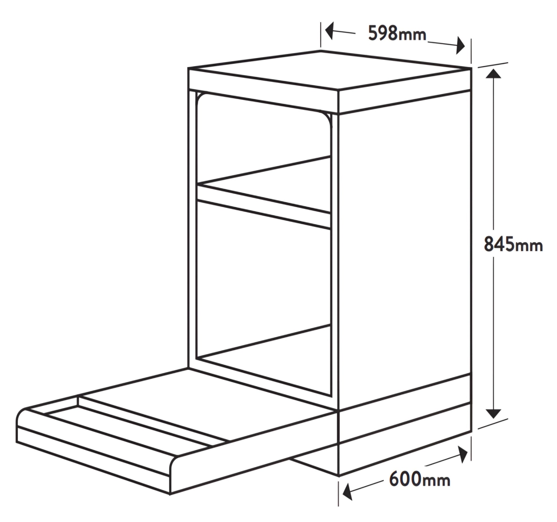KAFF Black Automatic Dishwasher