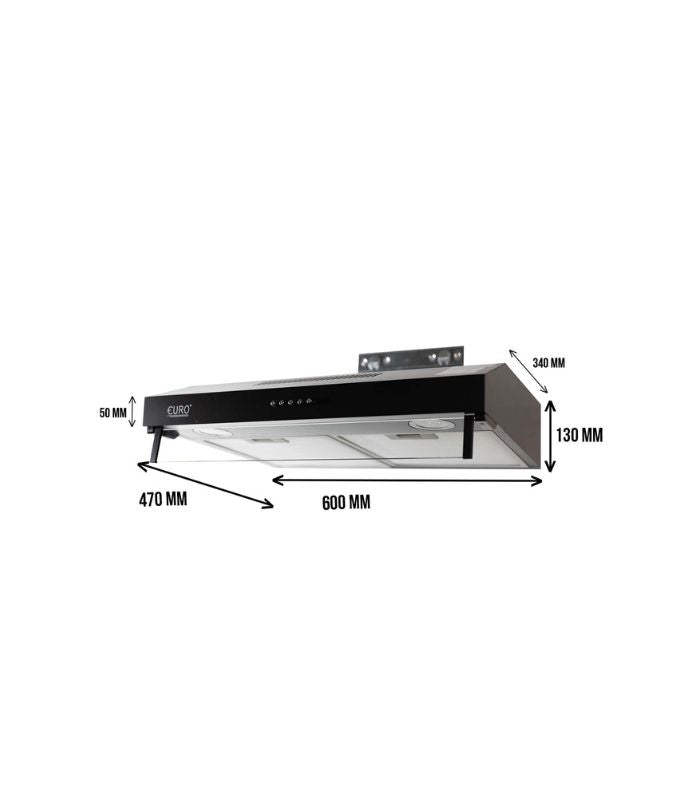 Euro 60cm Wide Cooker Hood - B1B