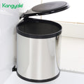 Kangyale wall-mounted trash can with open lid in a kitchen setting