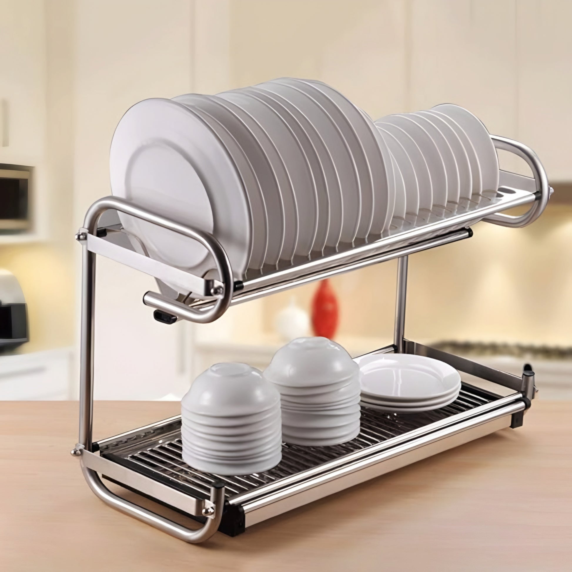 Kangyale SS 2 Layer Countertop Dish Rack