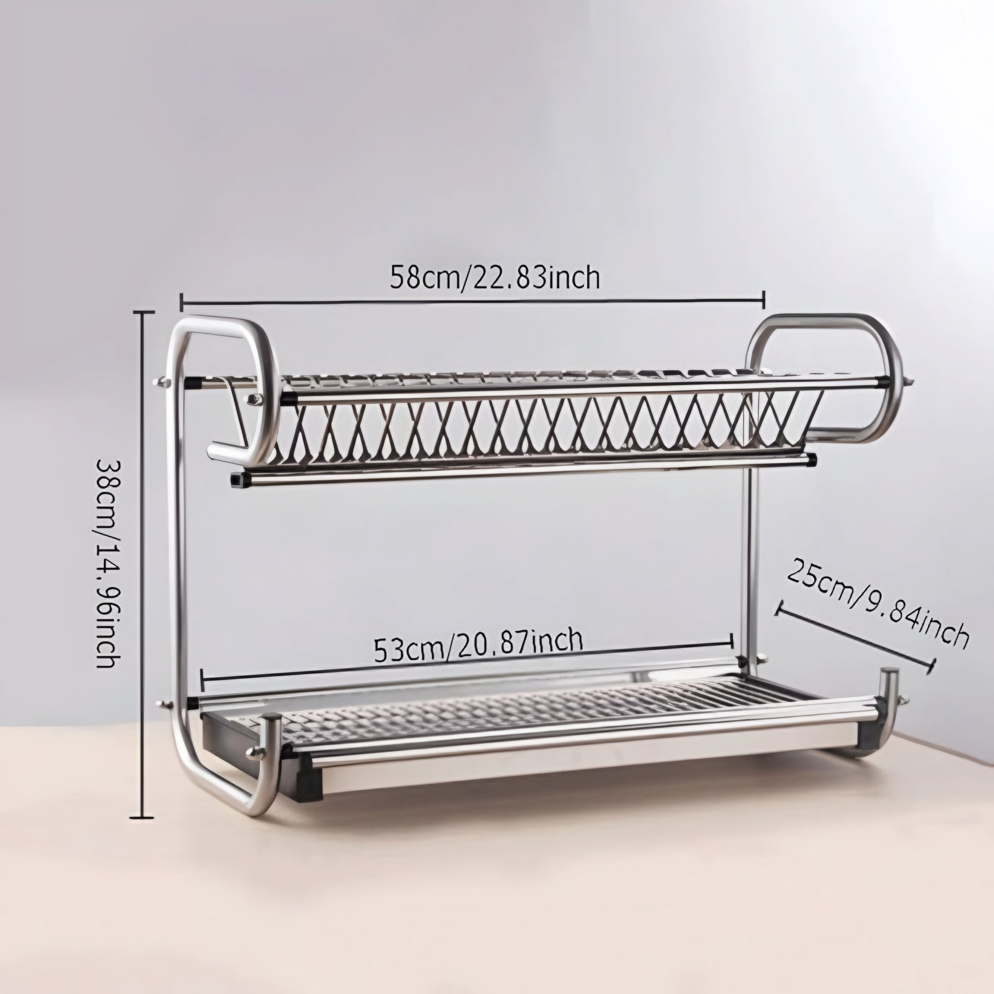 Kangyale SS 2 Layer Countertop Dish Rack