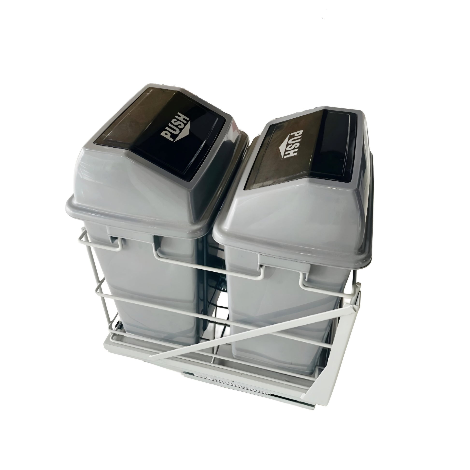 Grey 35L Pull Out Double Waste Bin