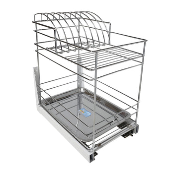 Pull Out Double Layer Dish Rack Organizer - ML019