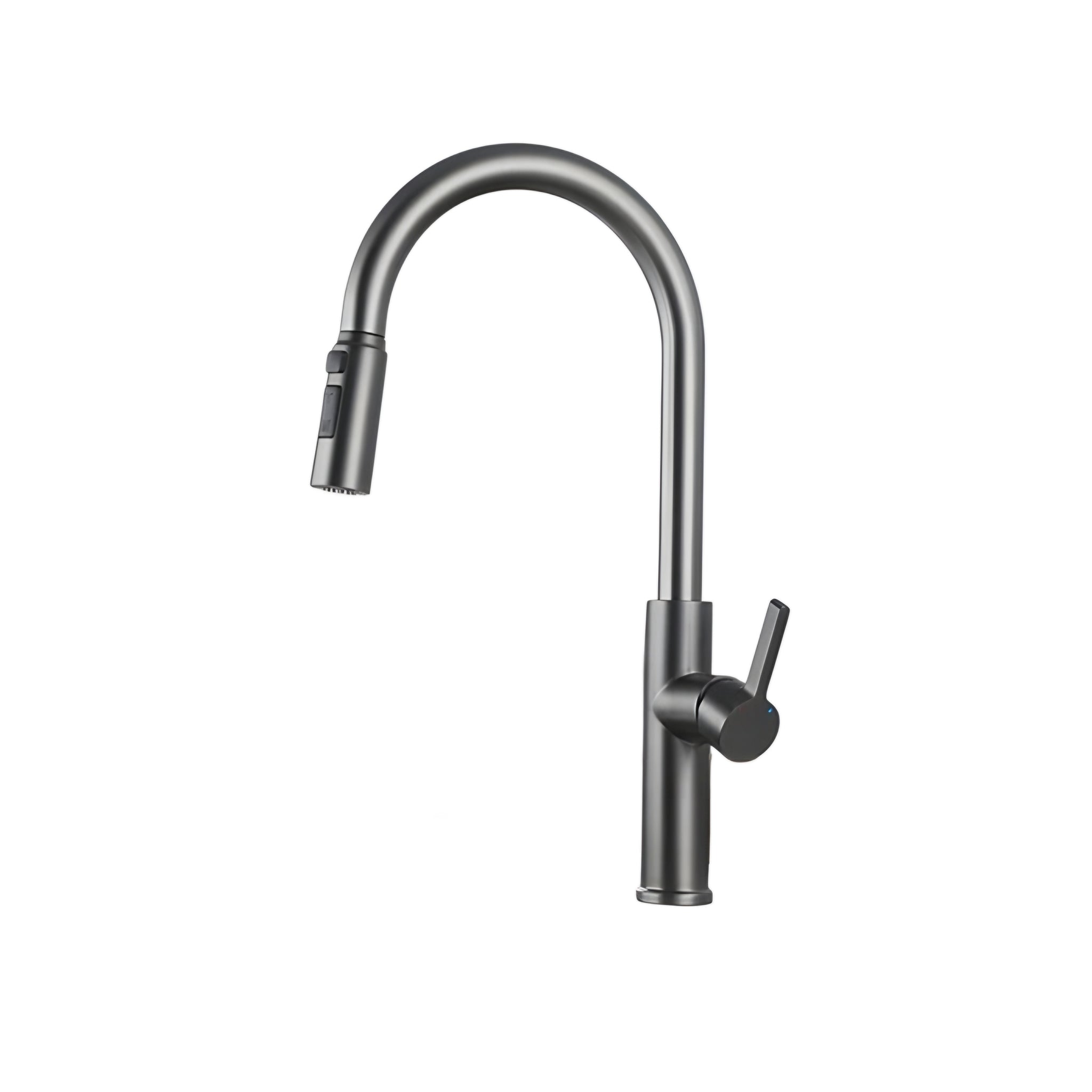 Euro Gunmetal Grey Pullout Stainless Steel Kitchen Mixer Tap