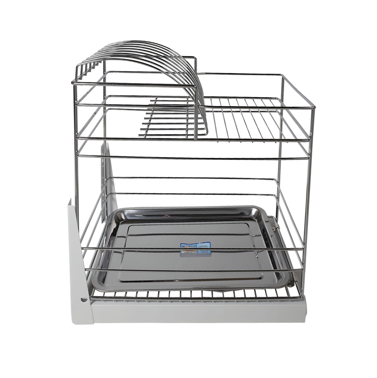 Pull Out Plate Rack Size Pull Out Double Layer Dish Rack Organizer - ML019 | Kitchen Warehouse LK