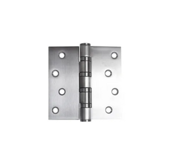 Stainless steel hinge with a silver finish, measuring 4 x 4 inches, with a thickness of 3mm.