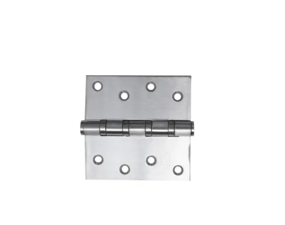 Stainless steel 304 hinge measuring 4 x 4 with a thickness of 3mm, featuring a silver color and multiple screw holes for mounting.