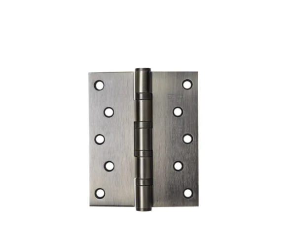 Stainless steel hinge with antique brass finish, measuring 5 x 4 mm in size and 3 mm in thickness, with a 4bb #304 AB configuration.