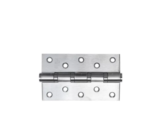 A silver stainless steel four-bolt hinge measuring 6 x 4 x 3.5mm.