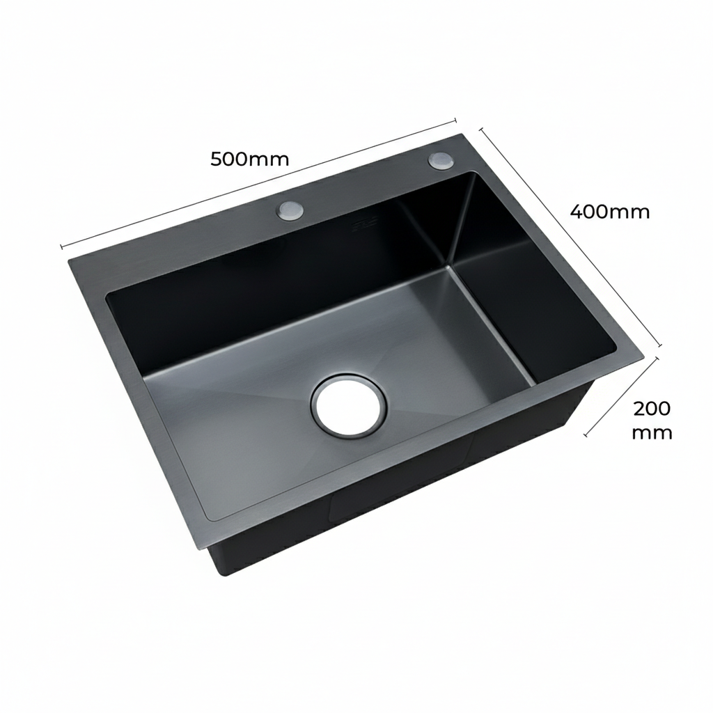 Stainless Steel Handmade Single Bowl Sink with drainer